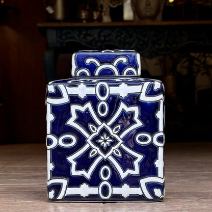 Handpainted Glazed Decorative Jar