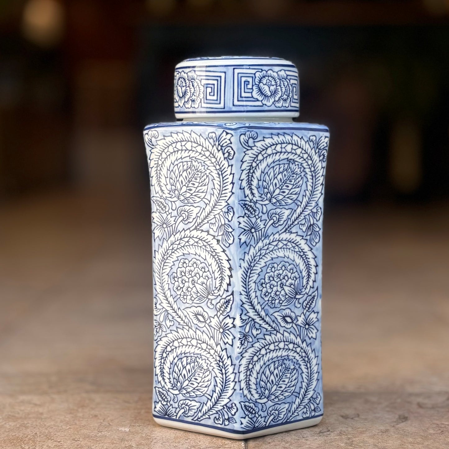 Indigo Royale Tower Porcelain Jar
