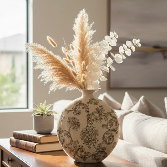 Ivory Grace Coral Ceramic Vase