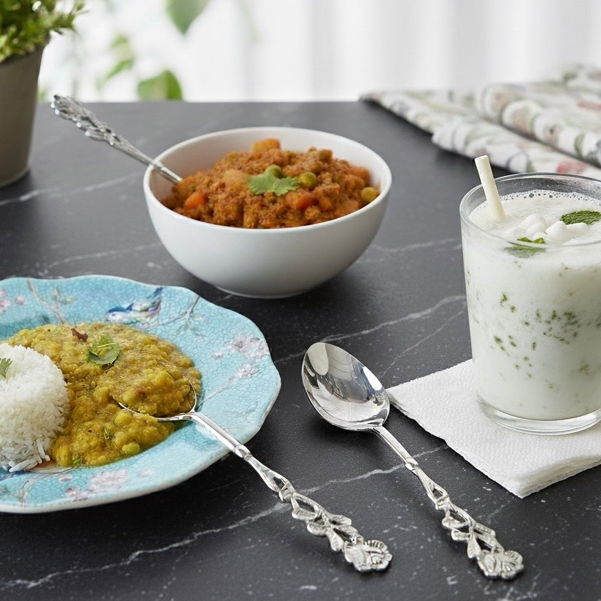 Antique Rose Table Spoons - Set Of 2