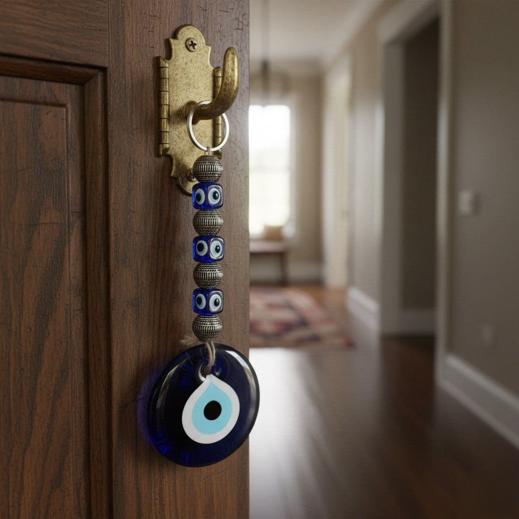 Silver Bead Evil Eye