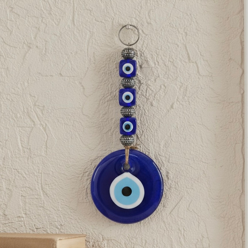 Silver Bead Evil Eye