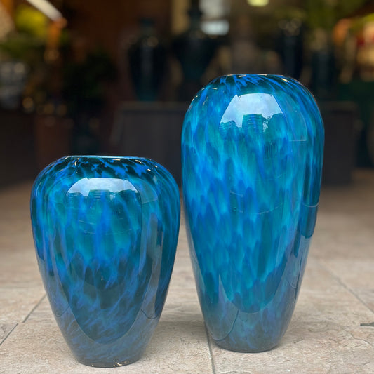 Deep Blue Handblown Glass Vase