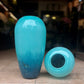 Ocean Blue Handblown Glass Vase