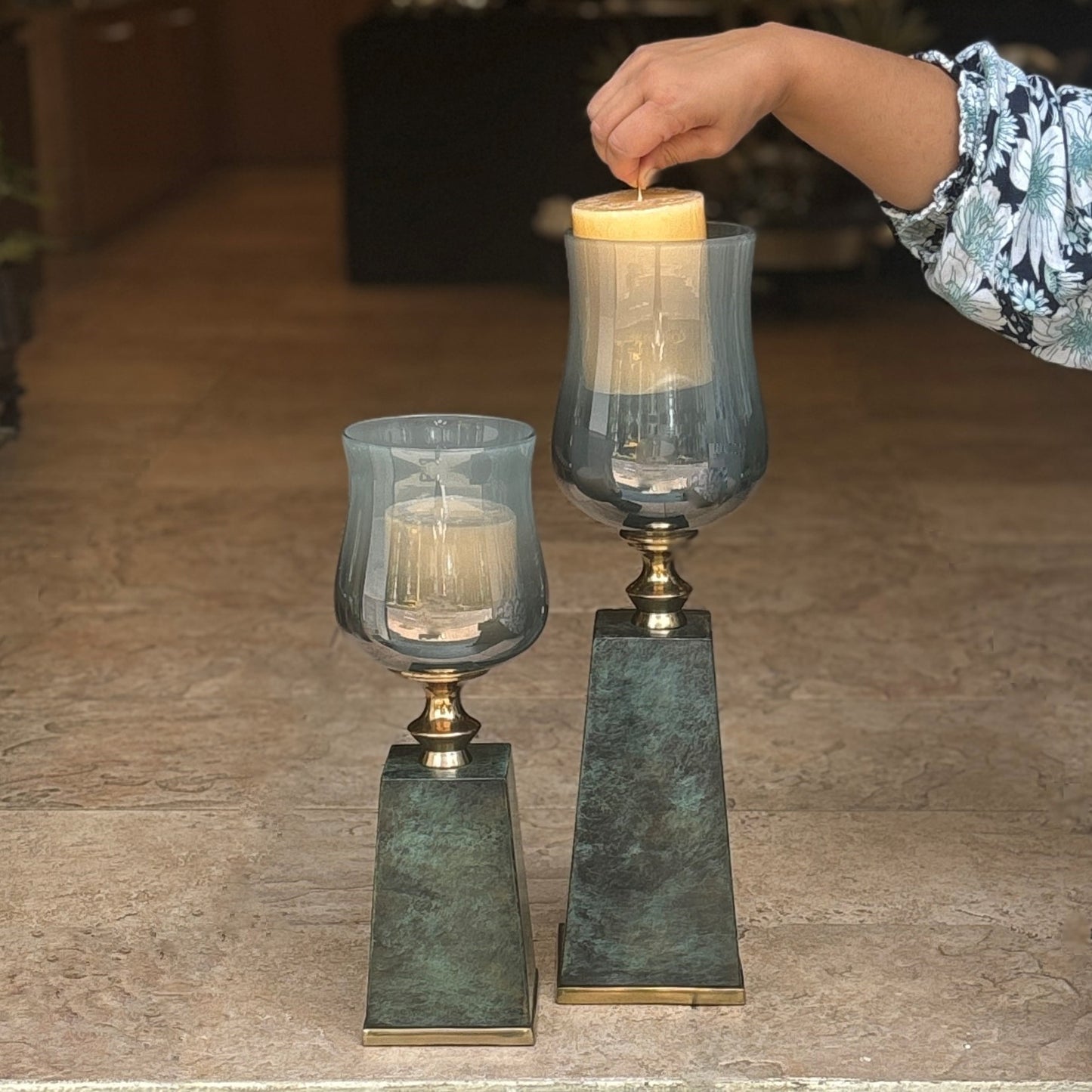 Modern Glass Candlestand