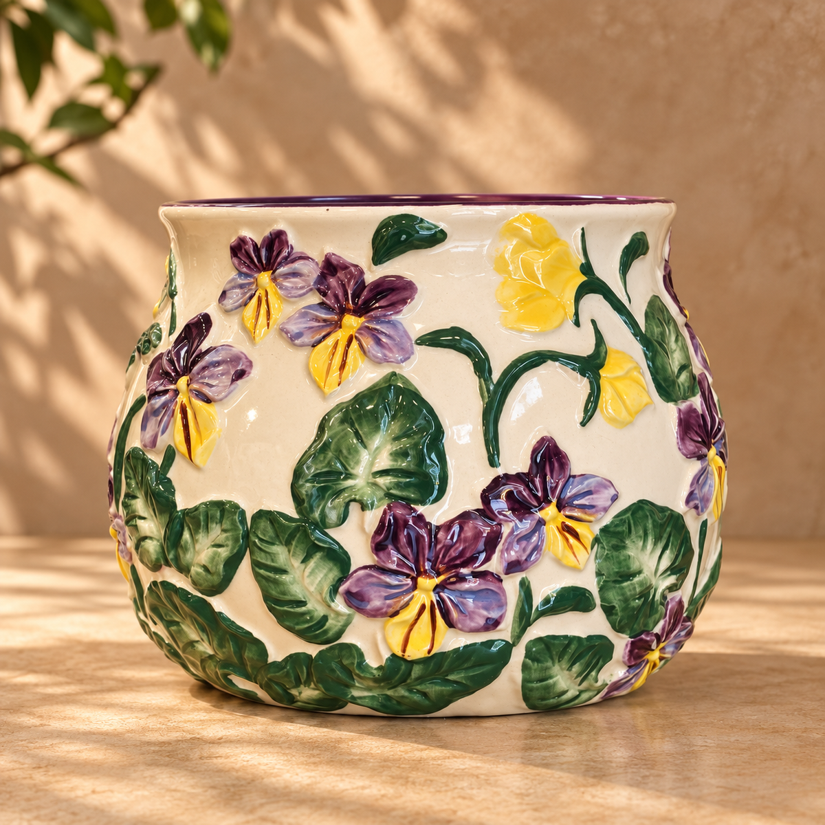 Decorative Hand-Painted Ceramic Bowl