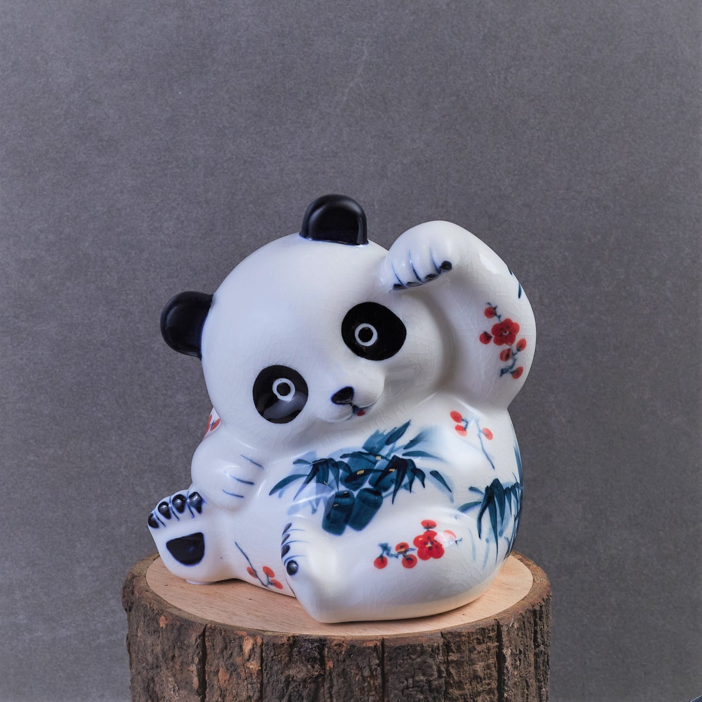 Blue & White Porcelain Panda Figurine
