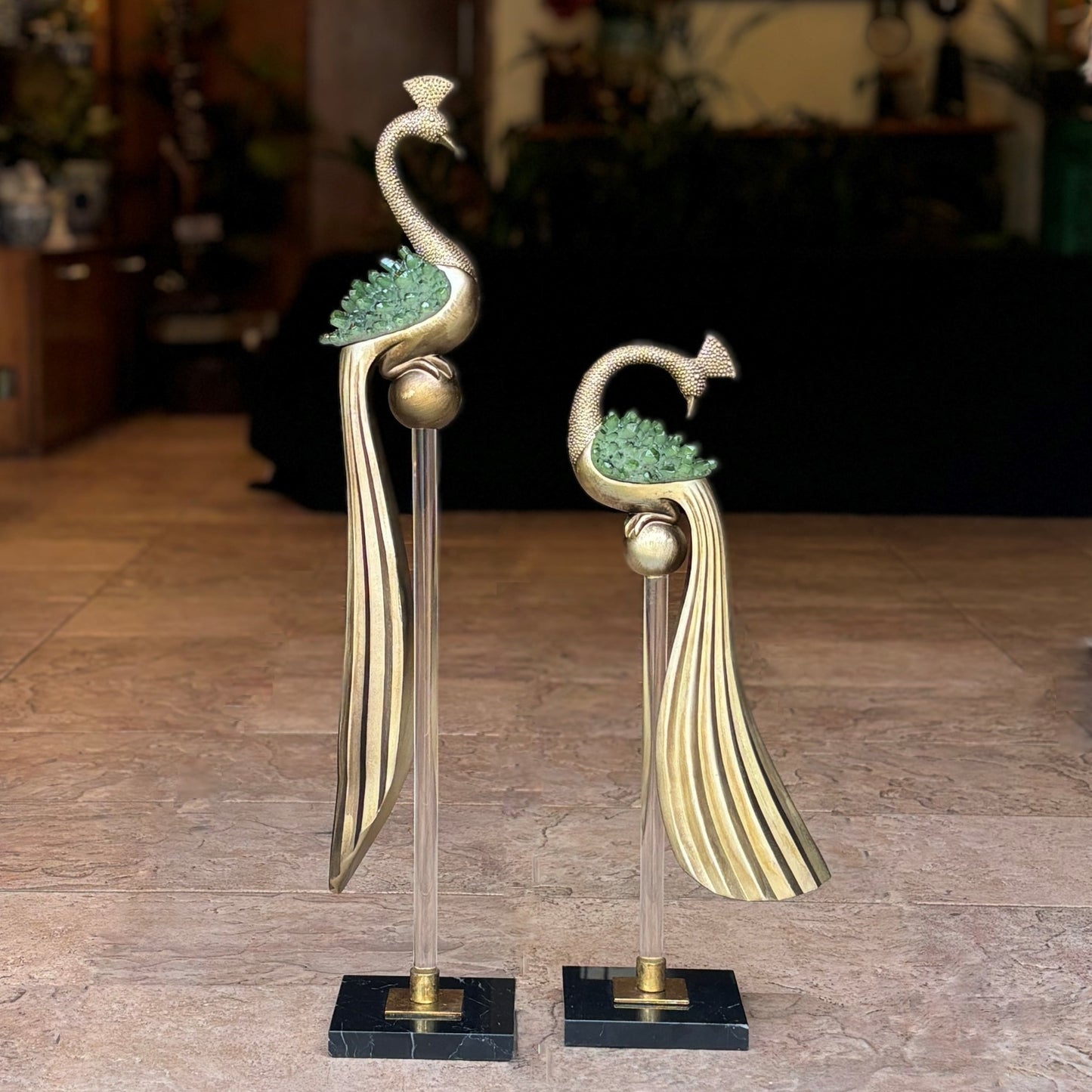 Peacock Pair Sculpture