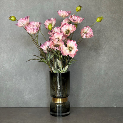 Artificial Poppy Flower Stem - Pink