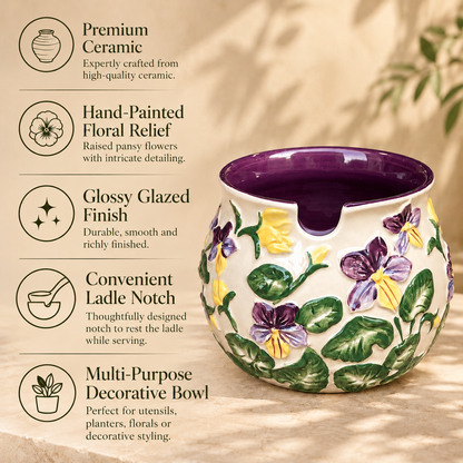 Decorative Hand-Painted Ceramic Bowl