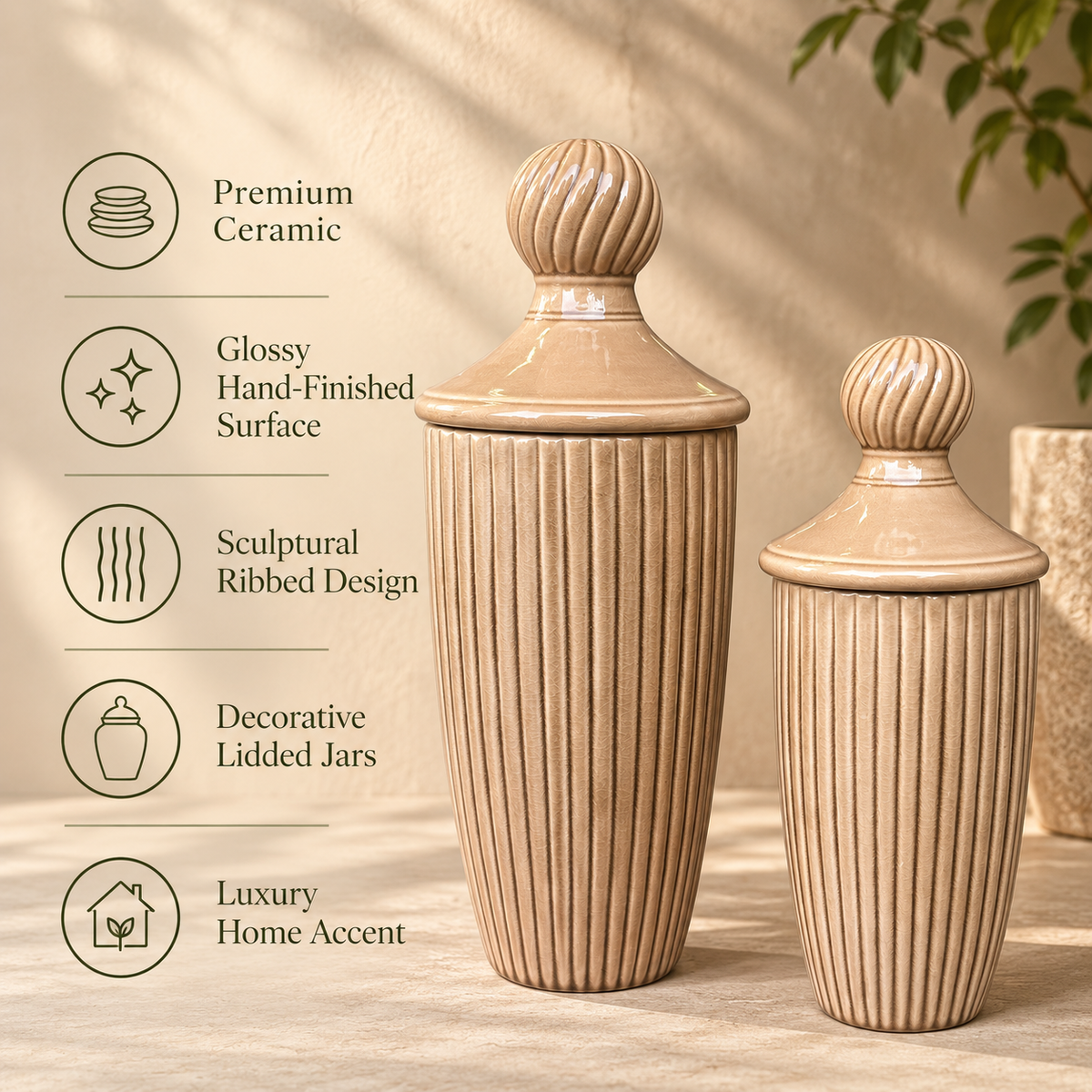 Decorative Ceramic Jar with Lid