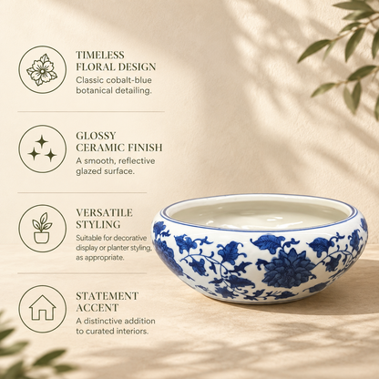 Blue And White Decorative Ceramic Urli