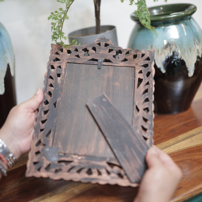 Carved Wooden Photoframe Copper