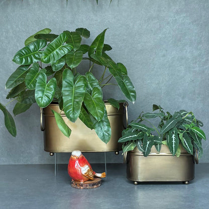 Vintage Brass Rectangular Planter