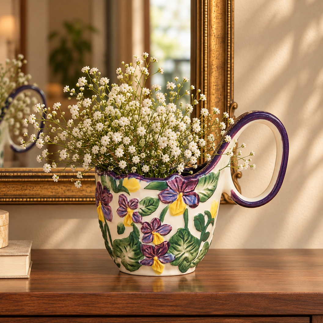 Decorative Ceramic Bowl With Handle