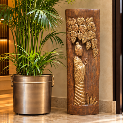 Hand-Carved Buddha Wooden Sculpture