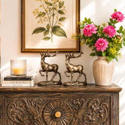 Antique Brass Stag Sculpture