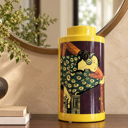 Kimono Ceramic Decorative Ginger Jar