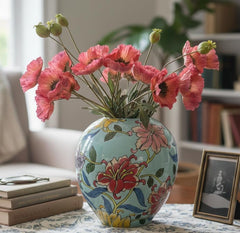 Artificial Poppy Flower Stem - Red