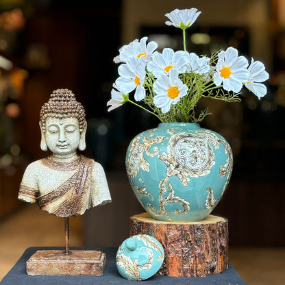 Heritage Bloom Ceramic Ginger Jar