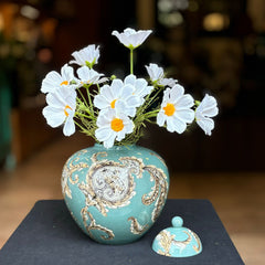 Heritage Bloom Ceramic Ginger Jar