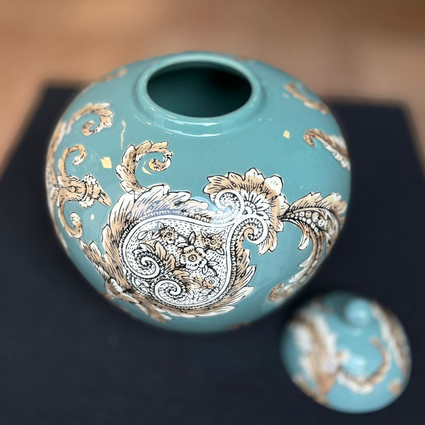 Heritage Bloom Ceramic Ginger Jar