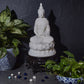 White Sitting Buddha On Lotus