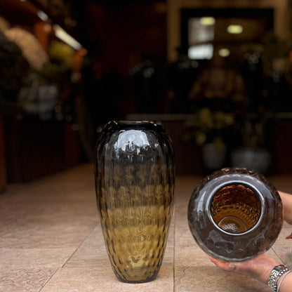 Amber Glass Vase – texture and finish detail | INARA