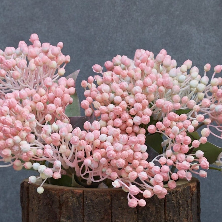 Artificial Berry Bunch Blush Pink – close-up detail view | INARA
