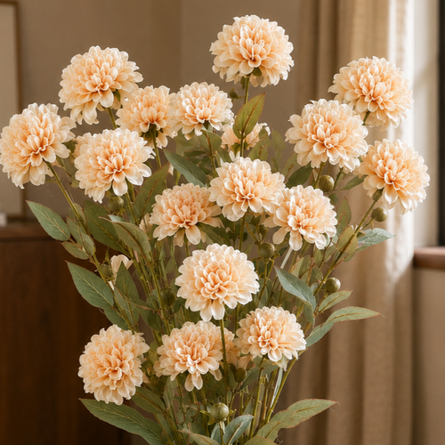 Artificial Flower Carnation Stem Beige