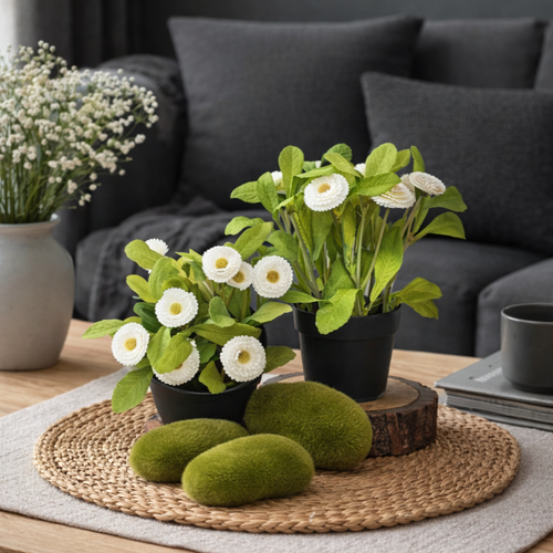 Artificial Daisy Pot