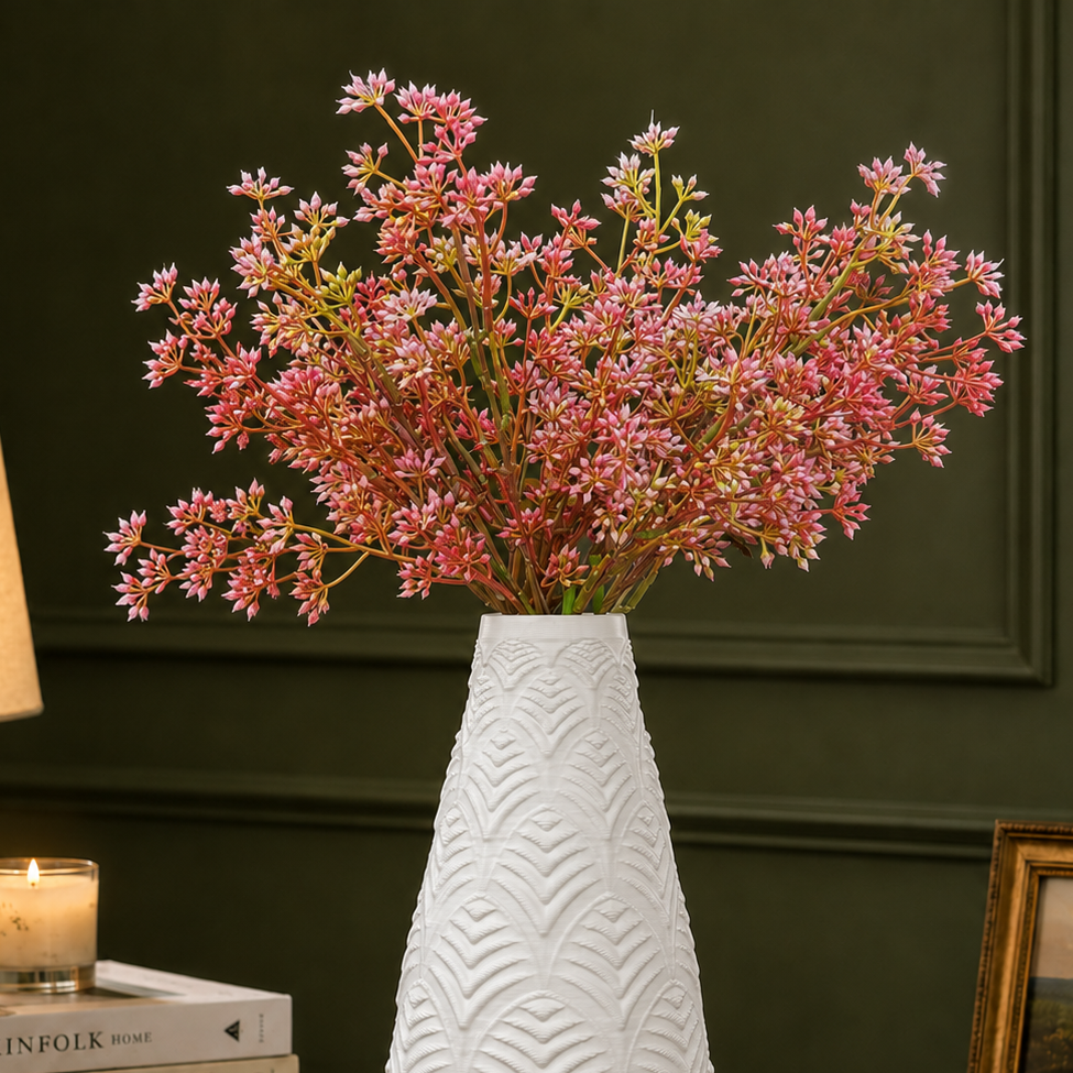 Artificial Flower Faux Filler Stem Red – Perfect for Vases & Planters : Designed with a versatile medium-length stem, it looks beautiful | INARA