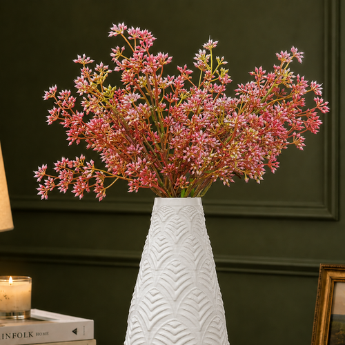 Artificial Flower Faux Filler Stem Red – Perfect for Vases & Planters : Designed with a versatile medium-length stem, it looks beautiful | INARA