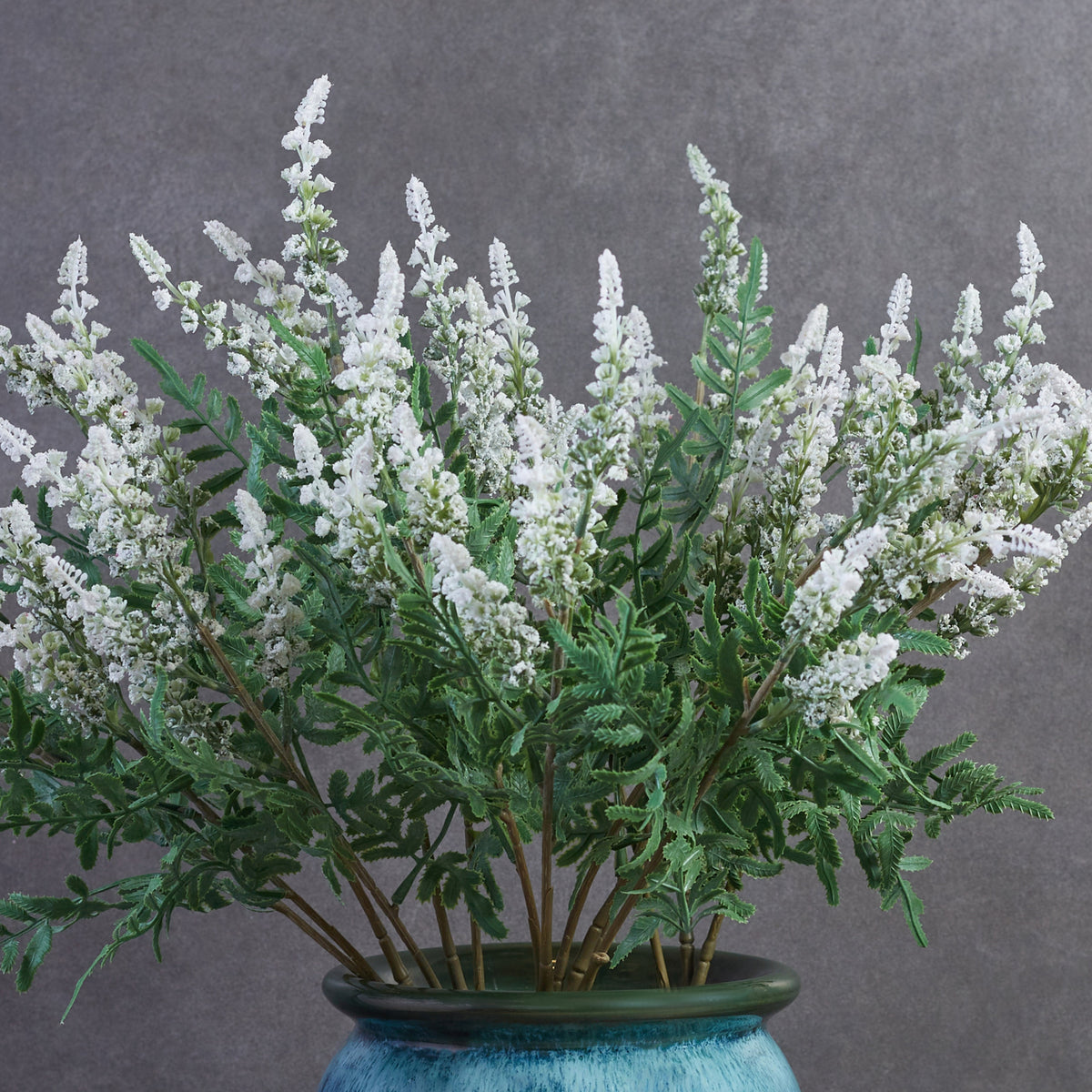 Artificial Foxtail Fern Stem White - Set of 2 – close-up detail view | INARA