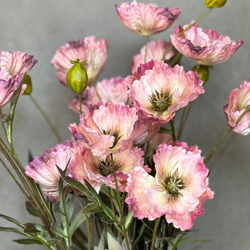 Artificial Flower Poppy Stem - Pink