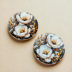 Amber Blossom Ceramic Wall Plate