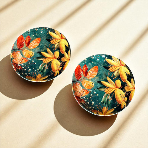 Autumn Ceramic Wall Plate – Evoking the charm of a spring day in a tranquil forest, this wall plate is infused with the essence of natural | INARA