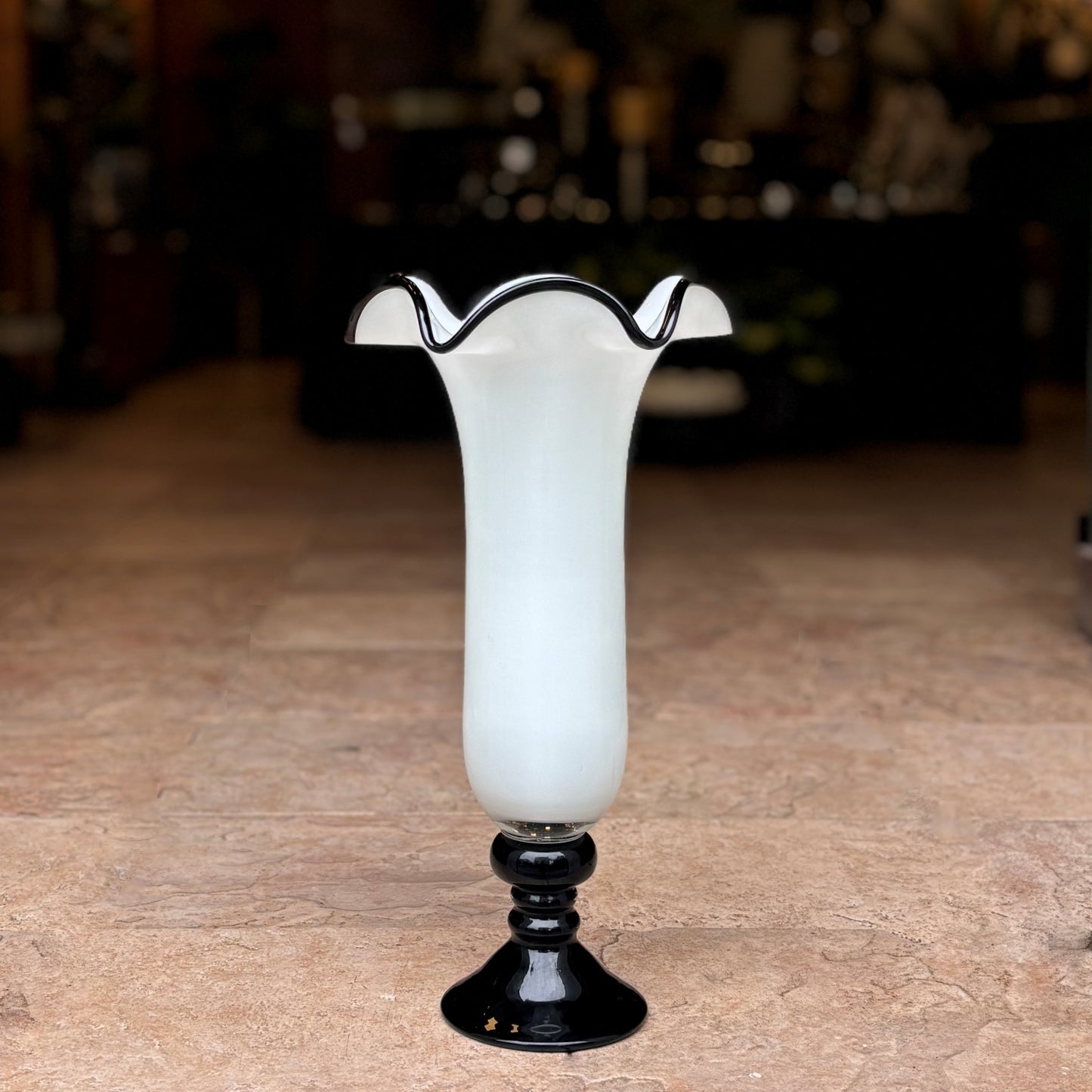 Classic Black & White Glass Vase