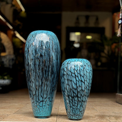 Blue Glass Vase – alternate angle | INARA