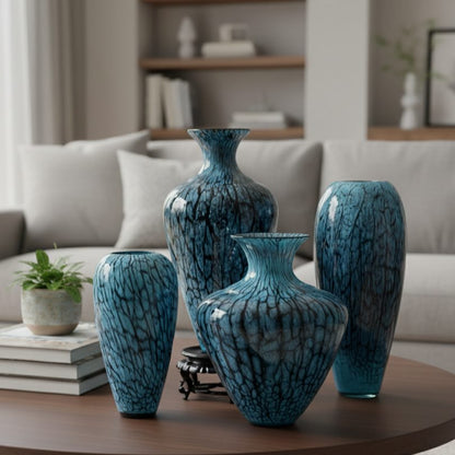 Blue Glass Vase – texture and finish detail | INARA