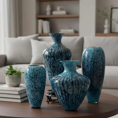 Blue Glass Vase – texture and finish detail | INARA