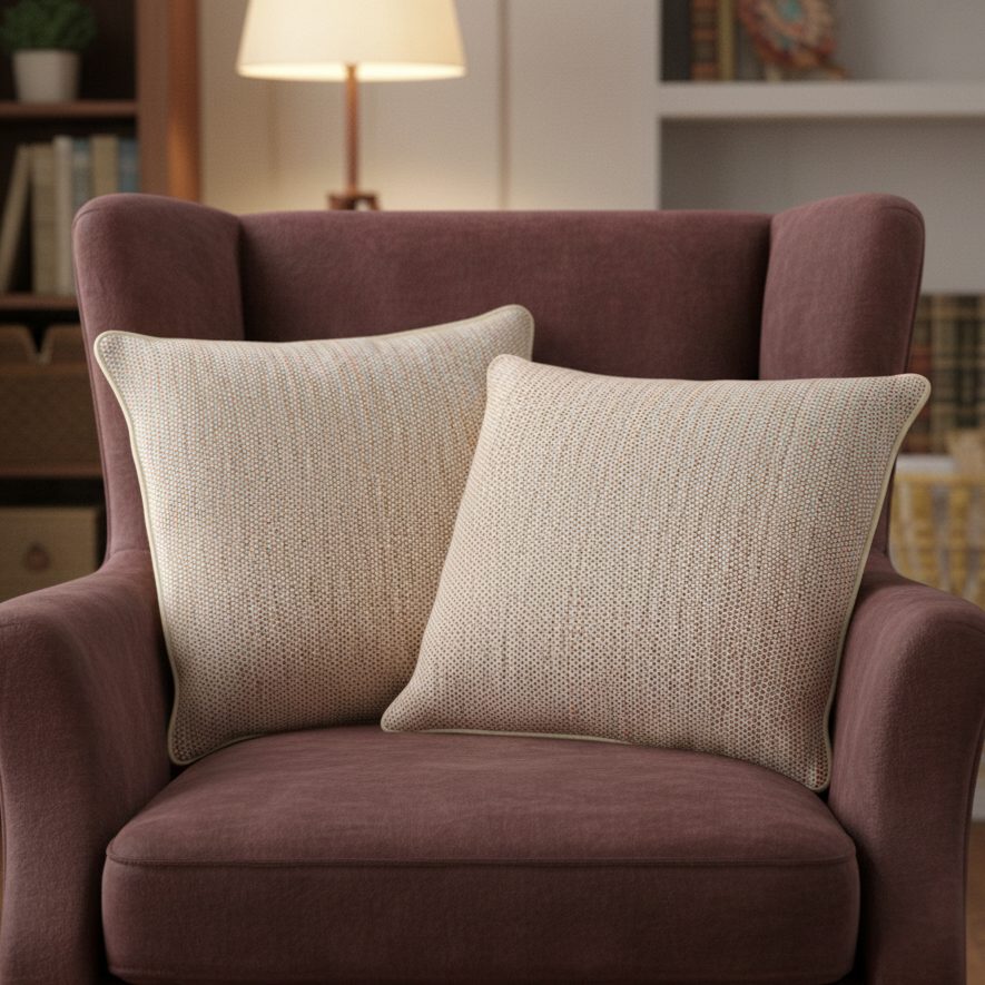 Blue & Red Cotton Cushion Cover 18 x 18 – Introducing our exquisite red and blue cotton cushion cover that will infuse a delightful charm | INARA