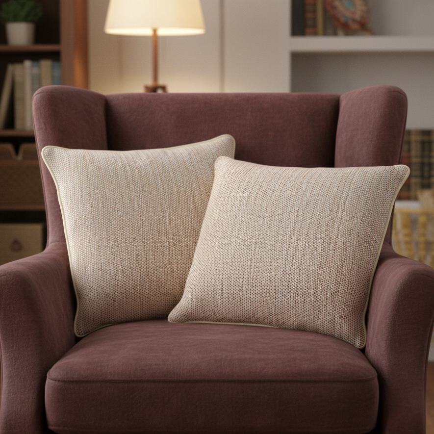 Blue & Red Cotton Cushion Cover 18 x 18 – Introducing our exquisite red and blue cotton cushion cover that will infuse a delightful charm | INARA