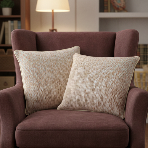 Blue & Red Cotton Cushion Cover 18 x 18 – Introducing our exquisite red and blue cotton cushion cover that will infuse a delightful charm | INARA