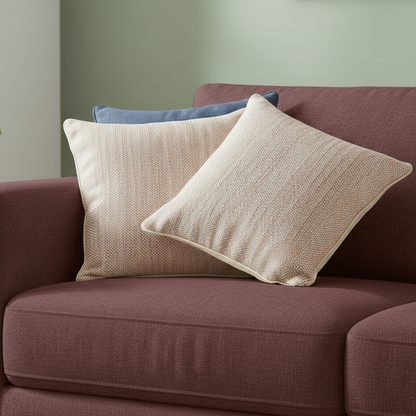 Blue & Red Cotton Cushion Cover 18 x 18 – alternate angle | INARA