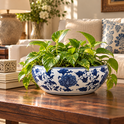 Blue And White Decorative Ceramic Urli