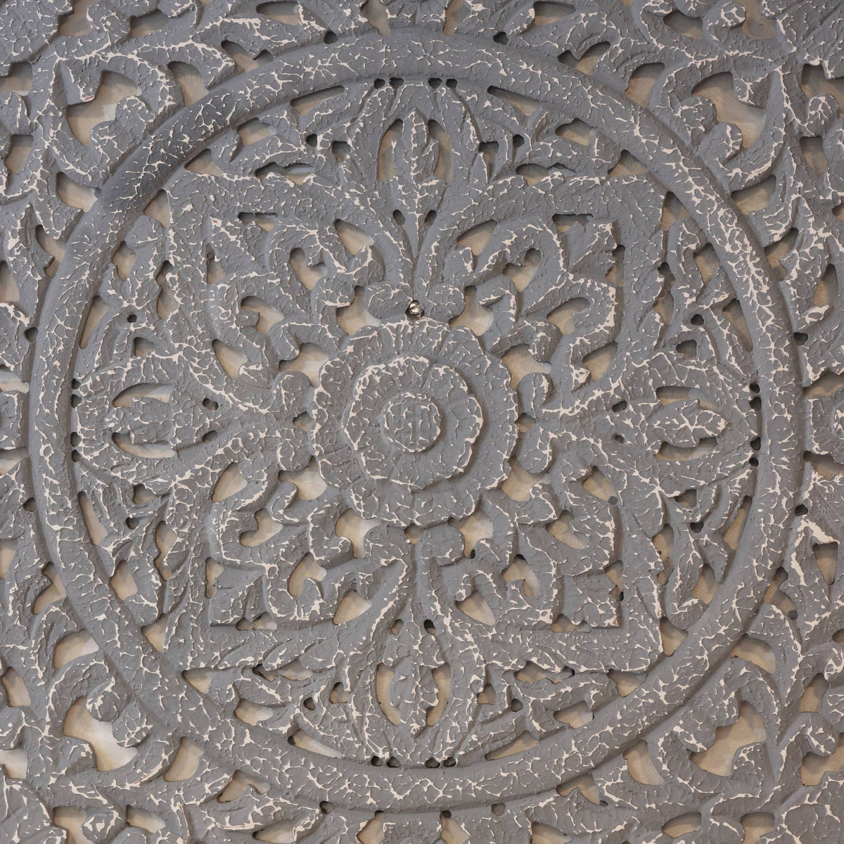 Carved Wooden Square Panel – alternate angle | INARA