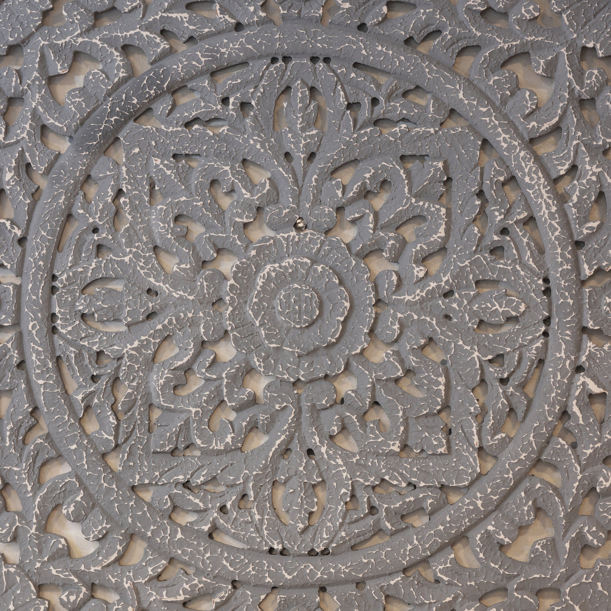 Carved Wooden Square Panel – alternate angle | INARA