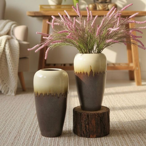 Ceramic Glazed Brown Vase – Our Ceramic Glazed Brown Vases are crafted with expertise by master craftsmen | INARA