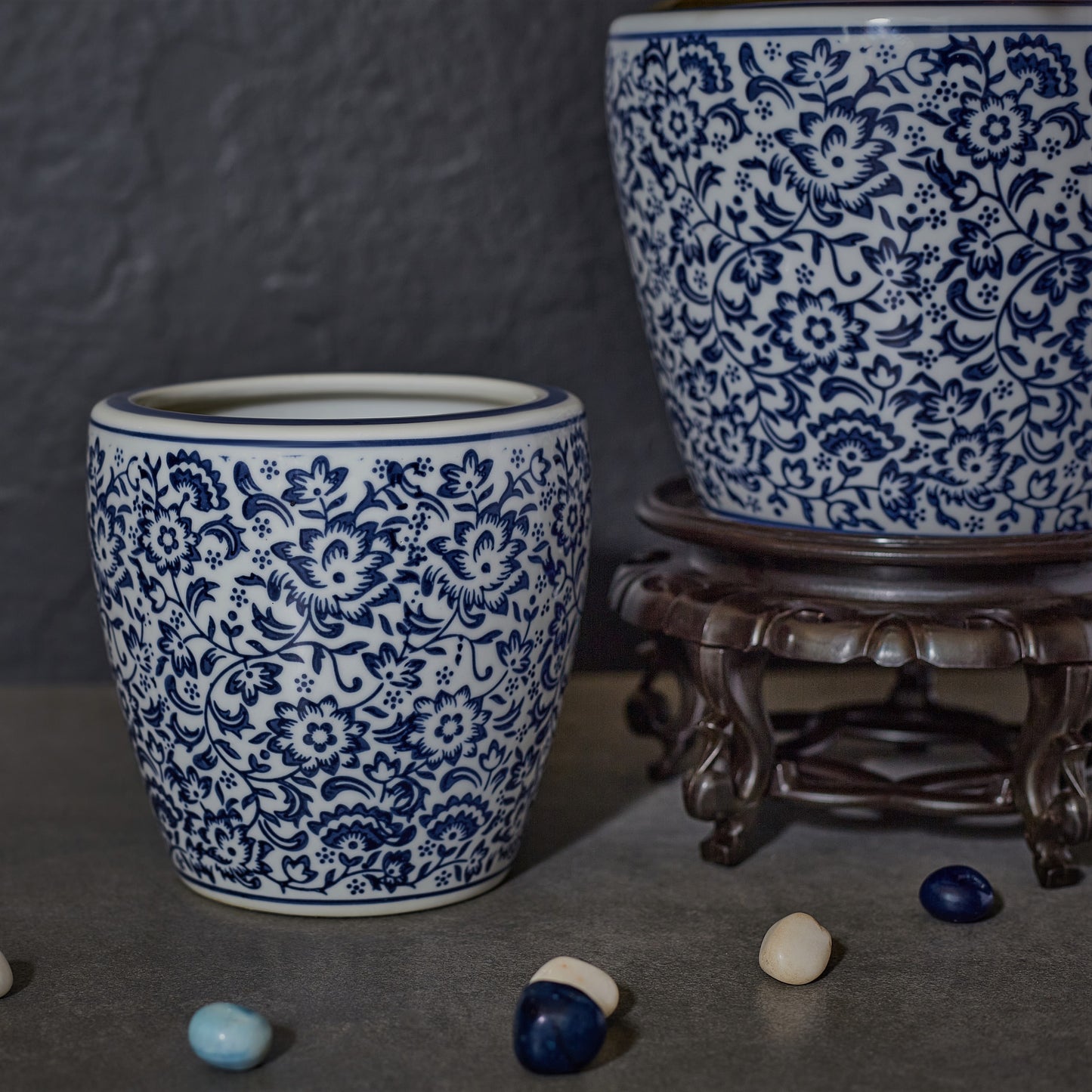 Blue And White Ceramic Planter